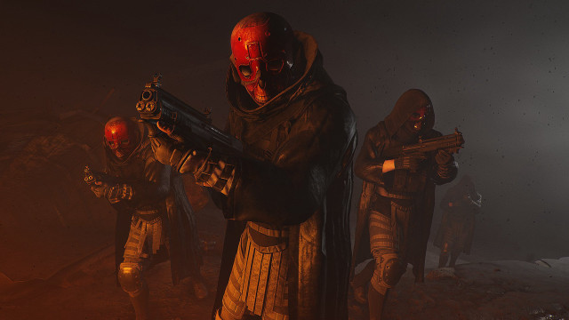 Costumed group weapon fog red free wallpaper for desktop - medium preview image