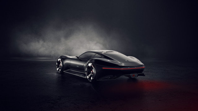 Black sports car red lights free wallpaper for desktop - medium preview image