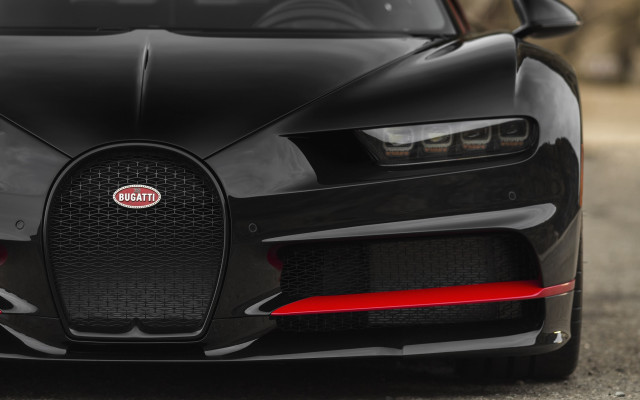 Black bugatti car hood up free wallpaper for desktop - medium preview image