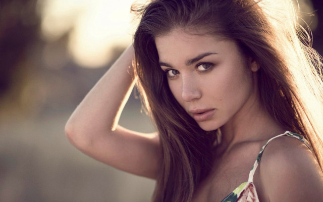 Eszter mattioni long hair blowing free wallpaper for desktop - medium preview image