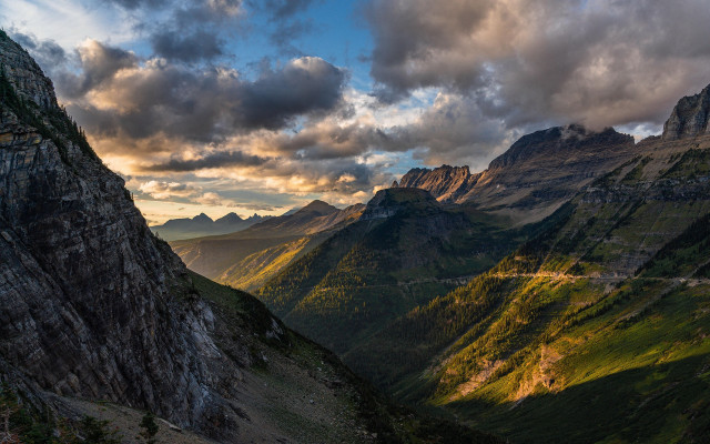 Mountain range winding road cloudy #3 free wallpaper for desktop - medium preview image