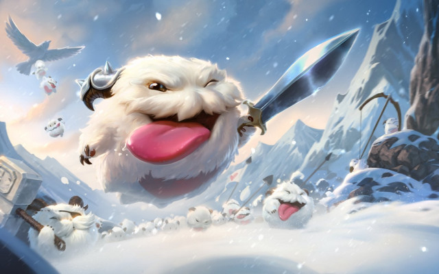 White dog with knife sheep free wallpaper for desktop - medium preview image