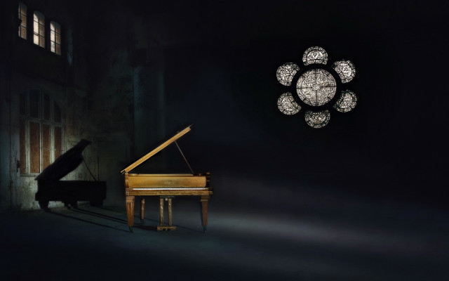 Piano clock darkroom window light free wallpaper for desktop - medium preview image
