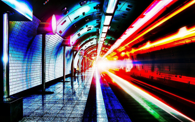 Subway futurism cyberpunk motionblur tokyo free wallpaper for desktop - medium preview image