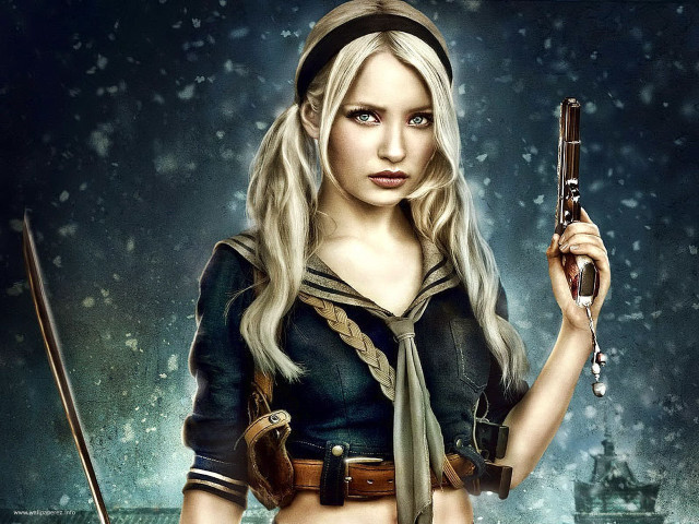 Woman pirate gun knife scarf free wallpaper for desktop - medium preview image