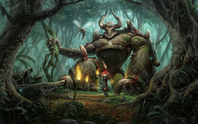 Demon forest concept art jungle free wallpaper for desktop - medium preview image
