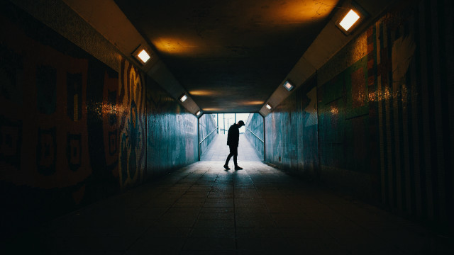 Tunnel figure light cinematic neoism free wallpaper for desktop - medium preview image