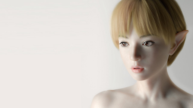 Blonde bob woman 3d render free wallpaper for desktop - medium preview image