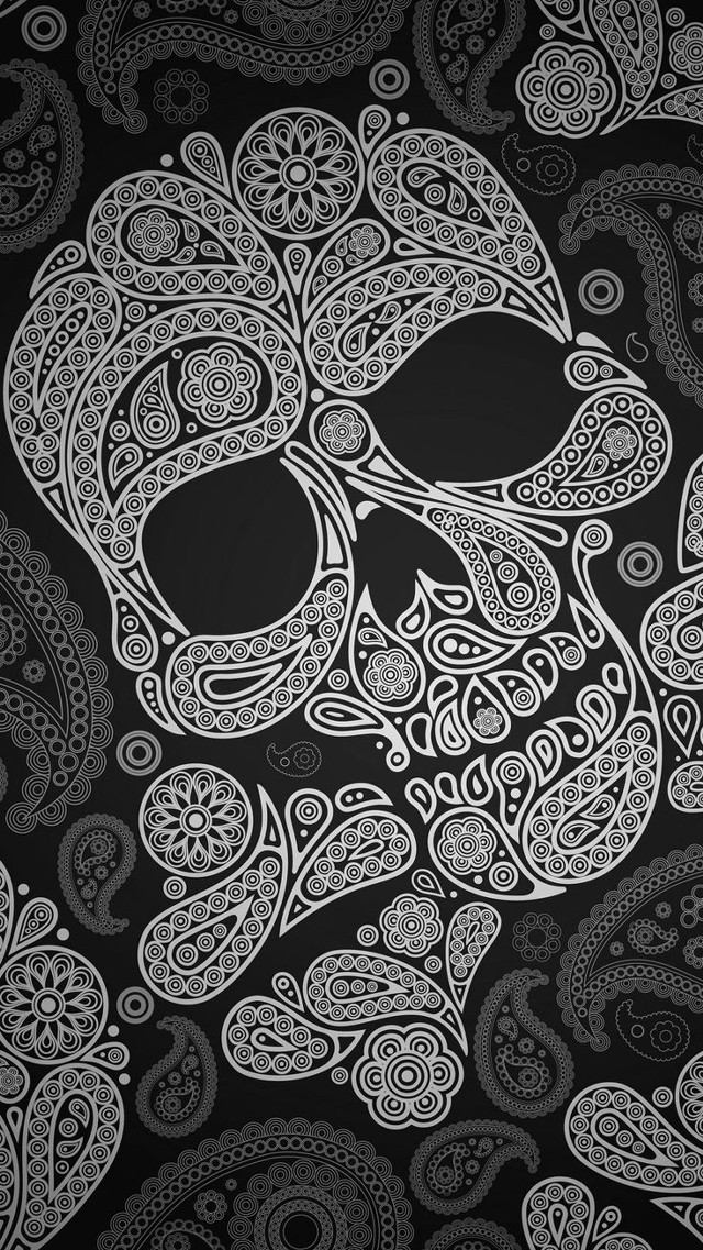 Skull floral pattern face eyes free wallpaper for mobile - medium preview image