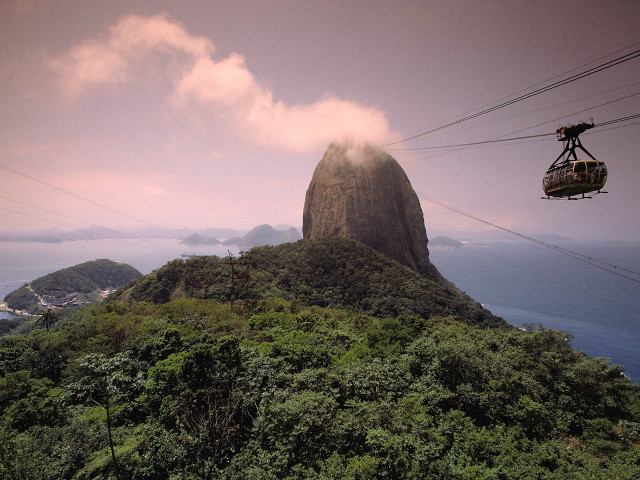 Cable car mountain ocean background free wallpaper for desktop - medium preview image