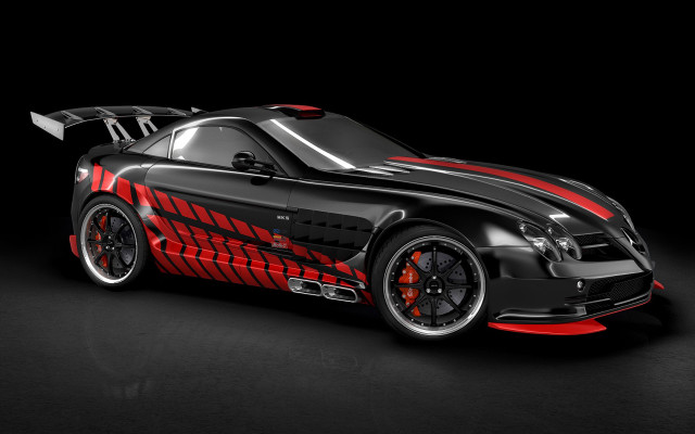 Black sports car red stripes #3 free wallpaper for desktop - medium preview image