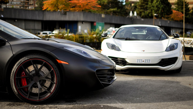White black cars parking lot free wallpaper for desktop - medium preview image