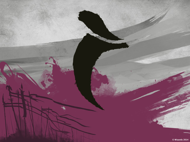 Pink dress black bird modern free wallpaper for desktop - medium preview image