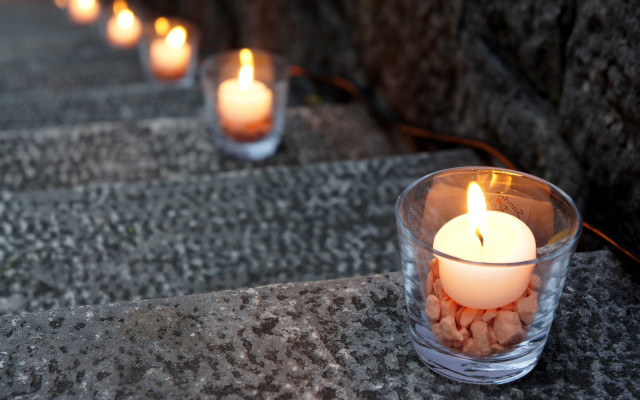Candles stone step rock wall free wallpaper for desktop - medium preview image