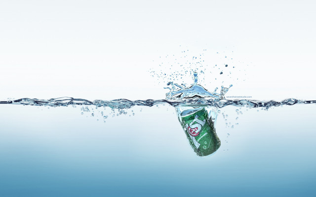 Soda can floating water splash free wallpaper for desktop - medium preview image