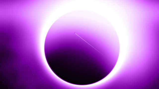 Purple eclipse blackhole raytraced night free wallpaper for desktop - medium preview image