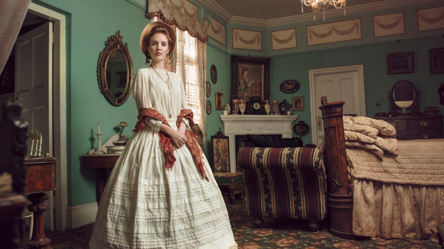 Woman white dress hat room free wallpaper for desktop - medium preview image