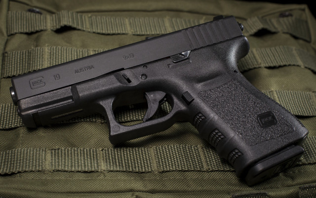 Black gun green cloth fabric free wallpaper for desktop - medium preview image