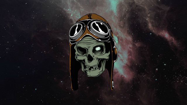 Skull helmet goggles galaxy stars free wallpaper for desktop - medium preview image
