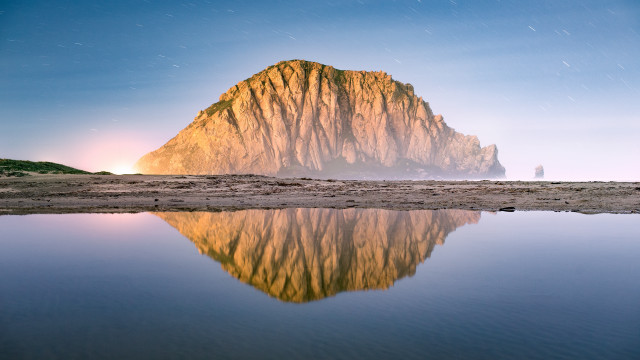 Mountain reflection water sunset cloudy free wallpaper for desktop - medium preview image