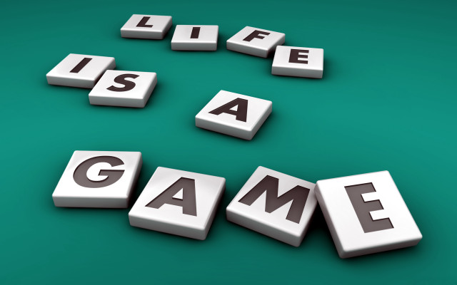 Life game green background white free wallpaper for desktop - medium preview image