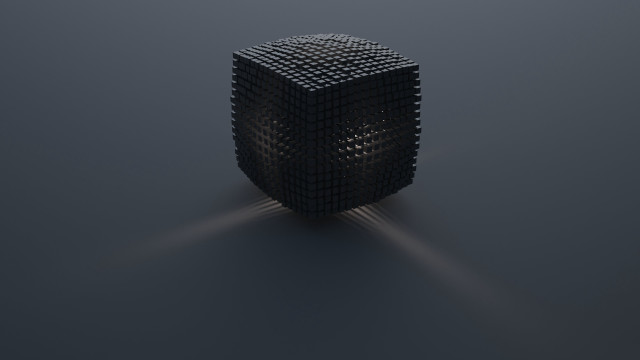 Black cube light spotlight space free wallpaper for desktop - medium preview image