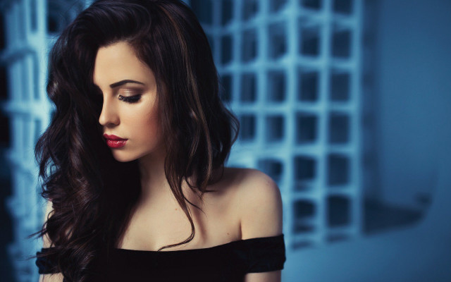 Elina karimova long dark hair free wallpaper for desktop - medium preview image