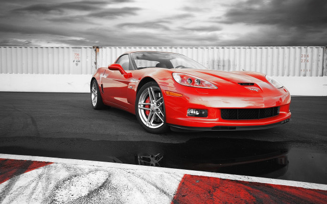 Red sports car parking lot #26 free wallpaper for desktop - medium preview image