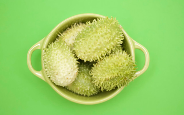 Green spiky fruit bowl gradient free wallpaper for desktop - medium preview image