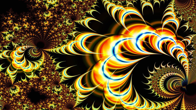 Fractaal design yellow blue black free wallpaper for desktop - medium preview image