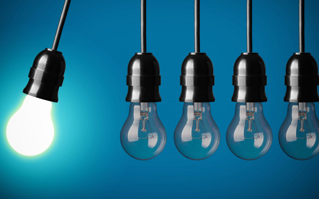 Lightbulbs wire blue background fullmoon free wallpaper for desktop - medium preview image