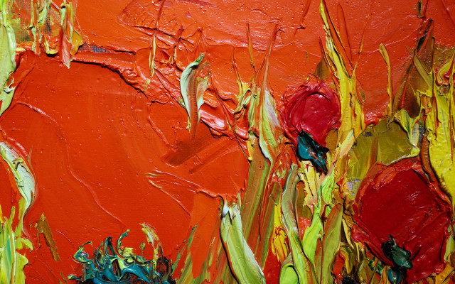 Red green flower abstract fire free wallpaper for desktop - medium preview image