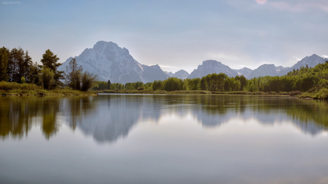 Lake mountains trees sky clouds #34 free wallpaper for desktop - medium preview image