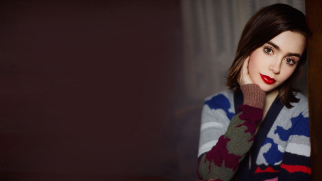 Woman sweater redlipstick portrait barbezon free wallpaper for desktop - medium preview image