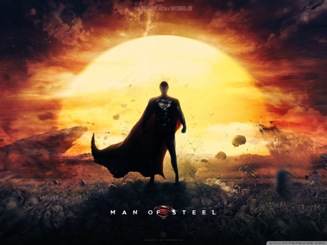 Man of steel sunset cape free wallpaper for desktop - medium preview image