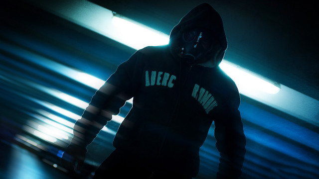 Hooded man flashlight military ocean free wallpaper for desktop - medium preview image