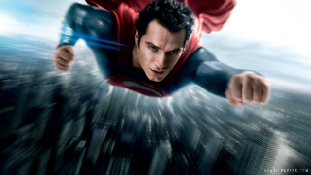 Man flying superman costume city free wallpaper for desktop - medium preview image