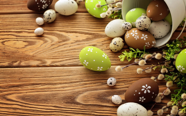 Wooden table eggs flowers coffee free wallpaper for desktop - medium preview image
