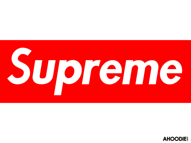 Supreme sticker red white silk free wallpaper for desktop - medium preview image