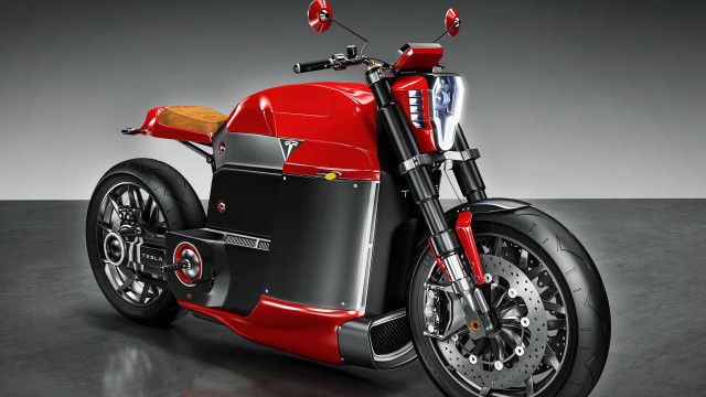 Motorcycle red black studio panfuturism free wallpaper for desktop - medium preview image