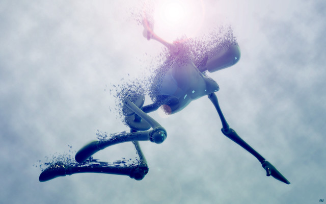 Wet suit surfer beeple 3d free wallpaper for desktop - medium preview image