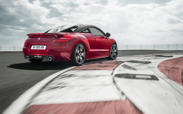 Red sports car track clouds free wallpaper for desktop - medium preview image