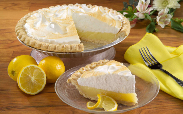 Pie slice lemon fork pastel free wallpaper for desktop - medium preview image