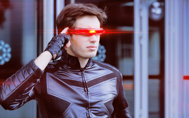 Leather jacket red glasses blurry free wallpaper for desktop - medium preview image