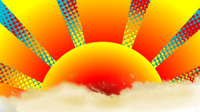 Yellow blue sun cloud autumn free wallpaper for desktop - medium preview image