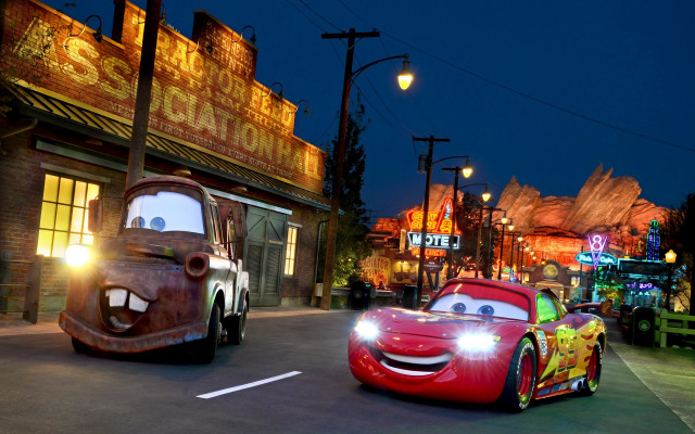 Cars street night building movie free wallpaper for desktop - medium preview image