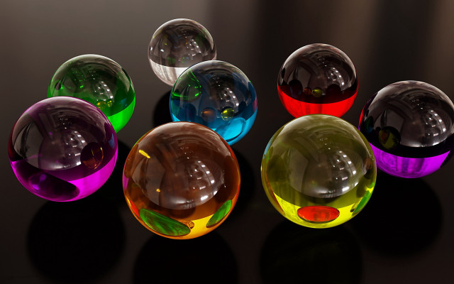 Colorful glass balls raytraced stilllife free wallpaper for desktop - medium preview image