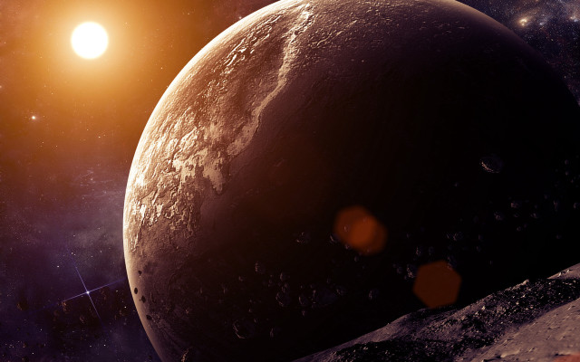 Space planet sun star aurora #2 free wallpaper for desktop - medium preview image