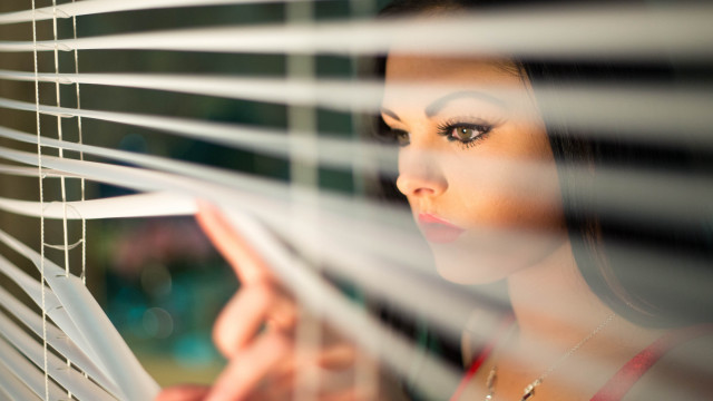 Woman looking window hand paper free wallpaper for desktop - medium preview image