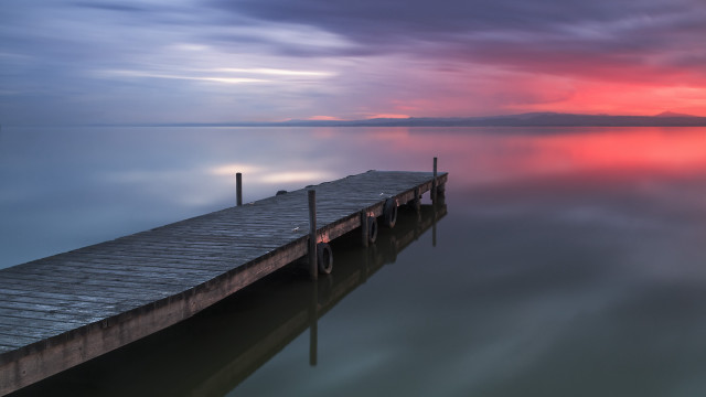 Dock pier mystical sky ocean free wallpaper for desktop - medium preview image
